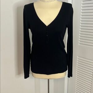 H&M Black V-Neck Blouse